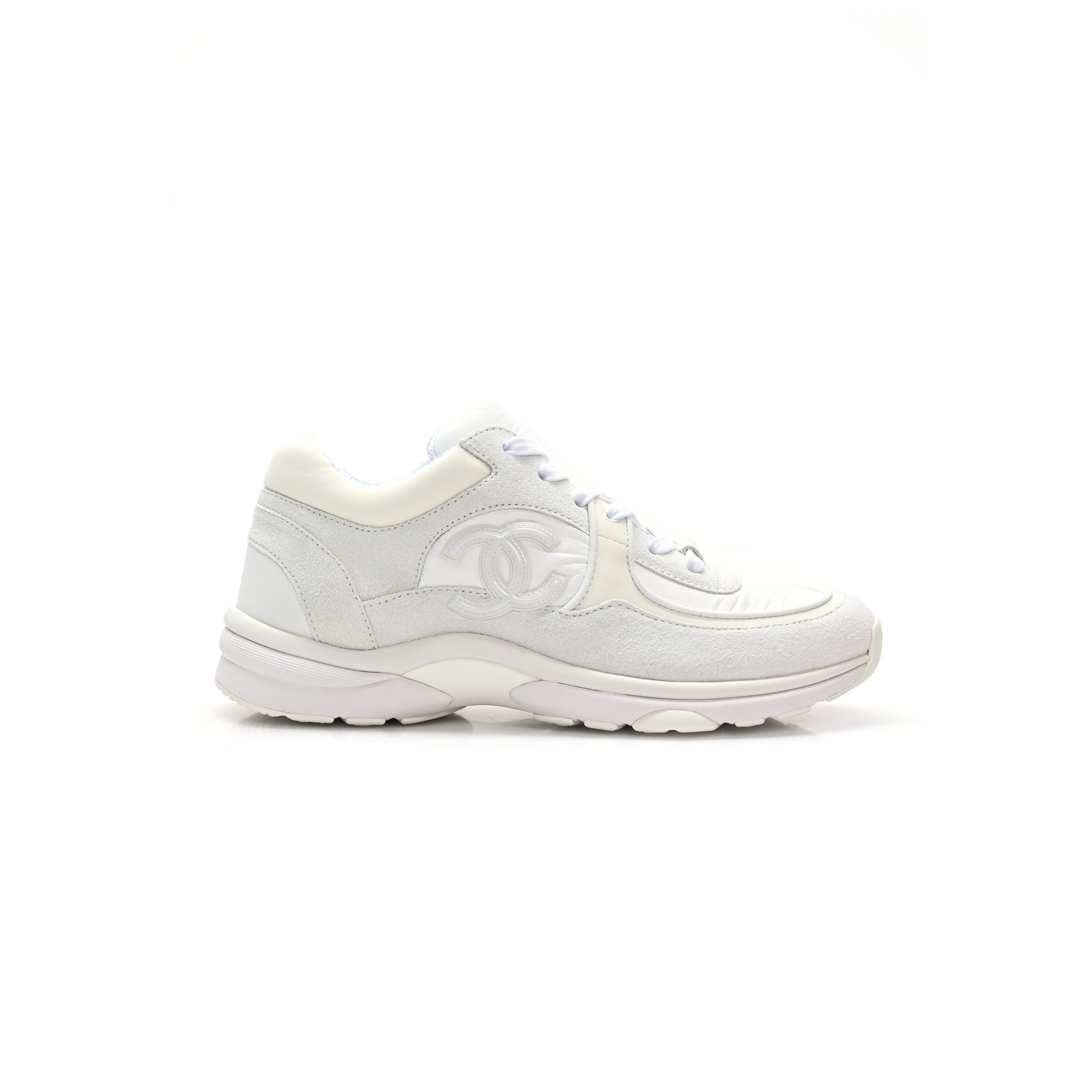 CHANEL SUEDE CALFSKIN FABRIC CC SNEAKERS 1245759